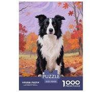 Border Collie 1000 Pieces for Adults Jigsaw Puzzles Beautiful Decoration Puzzle Pet Dog Challenging Puzzles Fun Present & Activity for Home70x50cm/1000pcs