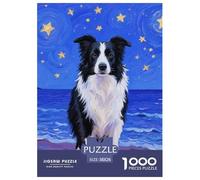 Border Collie 1000 Pieces for Adults Jigsaw Puzzles Beautiful Decoration Puzzle Pet Dog Challenging Puzzles Gifts for Men38x26cm/1000pcs