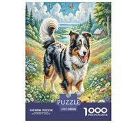 Border Collie 1000 Pieces Jigsaw Puzzles For Adults Educational Games Stress Relieving Entertainment Exercise The Memory of The Brain for Family Decorations 38x26cm/1000pcs