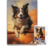Border Collie 1000 Pieces Jigsaws Adults Puzzles Gifts Educational Mental Skill Game Memorable Thoughtful Gift Selection Size 38x26cm