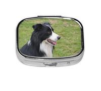 Border Collie 2,Meta Pill Box 2 Compartment Medicine Case,Portable Organizer