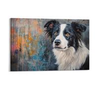 Border Collie 3D Wall Décor Canvas Cute Dog Wall Art Print Ready to Hang Canvas Print - Delicate Photograph - Modern Art 08x12inch(20x30cm)