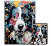 Border Collie Adult Jigsaw Puzzles 1000 Pieces cardboard Puzzles Brain Teaser Game for Teenagers, Perfect 26X38CM/10.23x14.96inch