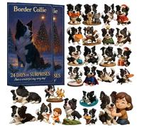 Border Collie Advent Calendar 2025,24 Day Countdown Calendar With 24 Uniquely Dressed Border Collie Decorations,2D Flat Cute Border Collie Christmas Tree Hanging Ornaments (2pc)