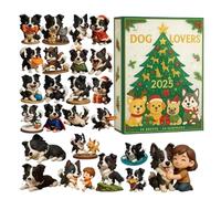 Border Collie Advent Calendars 2025, 24 Days Dog Ornament Christmas Countdown Calendar, Cute Border Collie Figurine Advent Calendars, Shepherd Dog Christmas Tree Decorations Countdown Calendar