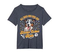 Border Collie All Dogs are Cool Border Collie Rule Funny T-Shirt, Women's Plus, Heather Blue, 5X