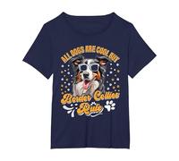Border Collie All Dogs are Cool Border Collie Rule Funny T-Shirt, Women's Plus, Navy Blue, 1X