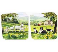 Border Collie and Sheep Set Of 4 Coasters
