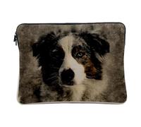 Border Collie Beautiful Dog Painting Art Effect Computer and Tablet Case 10 Inches Laptop Protective Pouch Printed in France
