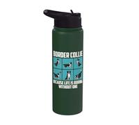 Border Collie Because Life is Boring Without One - Dog Mom Stainless Steel Insulated Water Bottle
