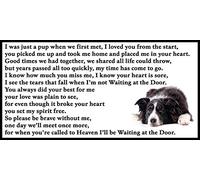 Border Collie Bereavement pet Dog Loss Memorial Fridge Magnet - Waiting at The Door
