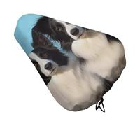 Border Collie Bike Seat Cushion Waterproof Bicycle Seat Cover with Drawstring Comfort Dustproof Rain Proof Protection Bike Seat for Outdoor Most Bicycles Mountain Road Bikes