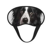 Border Collie Blackout Sleep Mask - Soft Adjustable Eye Mask for Full Light Blocking, Deep Sleep, Travel & Relaxation