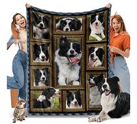 Border Collie Blanket for Women & Men, Gifts for Dog Lovers, Soft Cozy Lightweight Warm Flannel Blanket & Throw for Sofa & Living Room Decor, 60" x 80" Twin Size