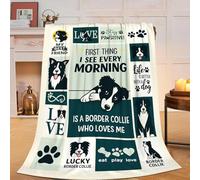 Border Collie Blanket Super Soft Warm Fluffy Fleece Flannel Dog Animal Throw Blanket Cozy Fuzzy Plush Stuff Bedding Blankets Gifts for Women Kids Boys Girls Adults 50"X40"