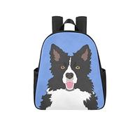 Border Collie Buddy Dog Bookbag 12.40x5.12x14.17inch Backpack for School Multipurpose Casual Back Pack Business Travel School,Office