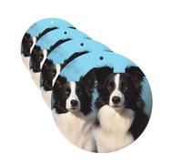 Border Collie Car Air Freshener Cards Set of 4 Pieces Long Lasting Hanging Scented Cards for Bedroom Wardrobe Car Aromatherapy Tablets for Men Women Rearview Mirror Pendant