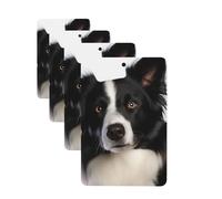 Border Collie Car Air Fresheners Cards Set of 4 Pieces Personalized Car Fresheners Gifts for Men Women Auto Aromatherapy Tablets Hanging Scented Cards for Wardrobe Bathroom