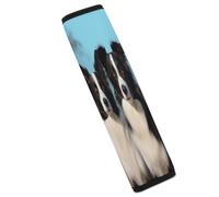 Border Collie Car Seat Belt Cover Soft Comfortable Shoulder Seatbelt Pads Cover Seat Belt Pad for Suitable for Car Interior Accessorie