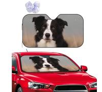 Border Collie Car Windshield Sun Shade,Foldable Front Window Sun Visor Protector Uv Reflective Windshield Sunshade Covers Universal Car Accessories 55x29.9 Inch