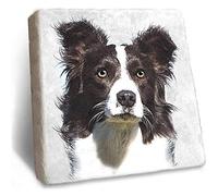 Border Collie Coaster - Rustic Natural Marble Coaster by Stone Rebellion (Border Collie)