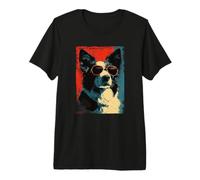 Border Collie Dad Funny Dog Lover Vintage Father's Day Premium T-Shirt