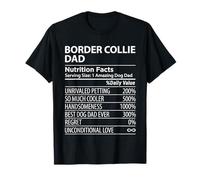Border Collie Dad Nutrition Facts Funny Border Collie T-Shirt