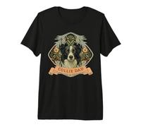Border Collie Dad Vintage Sheepdog Premium T-Shirt