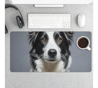Border Collie Desk Pad Protector Non-Slip Gaming Desk Mat Waterproof Desktop Mat for Keyboard and Mouse Large Mousepad Smooth Writing Pad for Home Office Work(23.6 X 13.8)