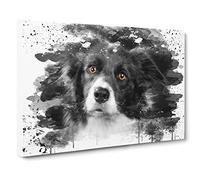Border Collie Dog 2 V3 Canvas Print | Gallery Wrapped 30mm Frame Wall Art | 30x20 inches | Ready to Hang | Modern Animals Picture | Living Room Bedroom Lounge Office