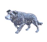 BORDER COLLIE DOG - Badge Hand Made From Solid Pewter In The UK