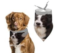 Border Collie Dog Bandanas Cute Soft Cotton Puppy Scarves Washable Daily Summer Durable Triangle Reversible Bibs Suitable for Small Medium Large Dogs and Cats