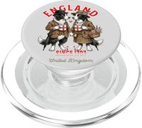 Border Collie Dog Couple Mug Love Coffee England Flag PopSockets PopGrip for MagSafe