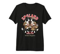 Border Collie Dog Couple Mug Love Coffee England Flag Premium T-Shirt