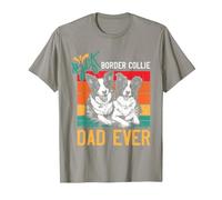 Border Collie Dog Daddy Best Border Collie DAD Funny T-Shirt, Men, Slate Grey, Large