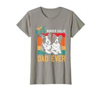 Border Collie Dog Daddy Best Border Collie DAD Funny T-Shirt, Women, Slate Grey, Medium