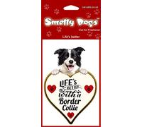 Border Collie Dog Gift - 4 pc Smelly Dogs HEART Car Air Freshener.