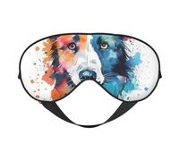 Border Collie Dog Head in Print Sleep Mask with Adjustable Strap, Comfortable Eye Cover for Travel, Yoga, Napping, Sleeping & Relaxation