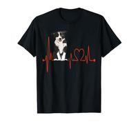 Border Collie Dog Heartbeat EKG Pulse My Dogs are My Cardio Value Graphic T-Shirt