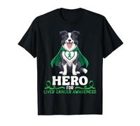 Border Collie Dog Hero for Liver Cancer Awareness Supporter T-Shirt