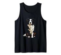 Border Collie Dog Illustration Tank Top