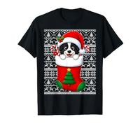 Border Collie Dog in Christmas Socks Cute Holiday Ugly Xmas Value Graphic T-Shirt