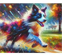 Border Collie Dog Jigsaw Puzzle | 1000 Pieces | Border Collie Gifts For Family, Kids, Pet Dog Lovers