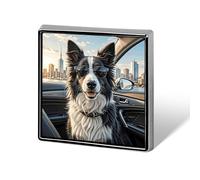 Border Collie Dog Lapel Pin Square Metal Brooch Pin with Secure Pin Back Fashion Button Badge for Clothing, Hats, Bags Decoration