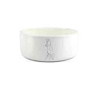 Border Collie Dog Large Pet Food Bowl Fine Line Drawing - Ceramic White Food Water Dish For Dogs