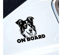 Border Collie Dog On Board Car Sticker Vinyl Decal 180mm