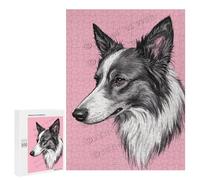 Border Collie Dog Portrait 500 Piece Jigsaw Puzzle - Relaxing Puzzle Experience for Border Collie Lovers and Dog Owners, Stunning Collie Art for Enthusiasts, Finished Size 21 x 15 Inches