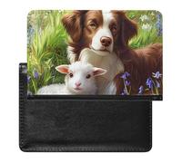 Border Collie Dog Sheep Passport Holder Cover PU Leather Passport Wallet Organizer Protector Slim Travel Accessories