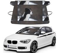 Border Collie Dog Spotted Snow, Car Windshield Cover, Protective Windscreen Cover - Snow Ice Sun UV Dust Water Resistant - Fit for Most Cars