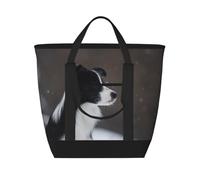 Border Collie Dog Spotted Snow,Lunch Bags Large Capacity Insulated Tote Bag For Women Men Work Picnic Travel